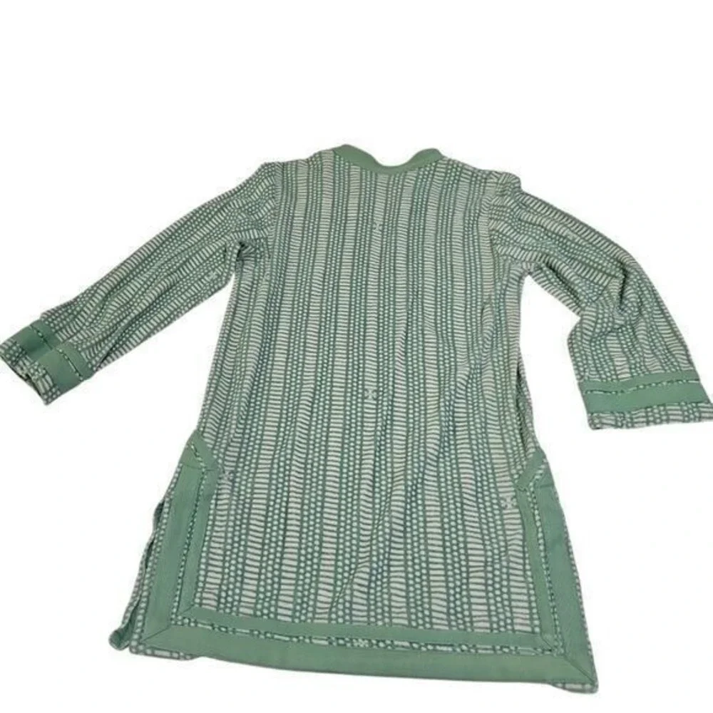 Tory Burch Mint Green Geometric Print Tunic Top 100% Cotton‎ Beach Cover Up XS